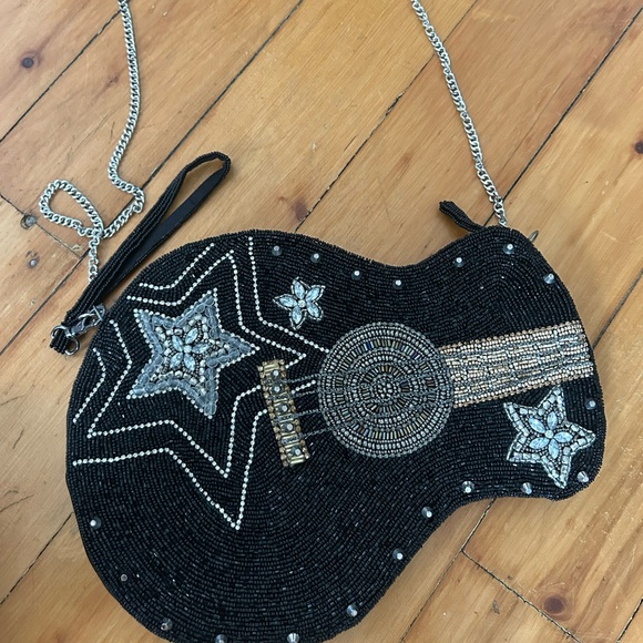 Mary frances superstar guitar crossbody bag beaded - Picture 1 of 5